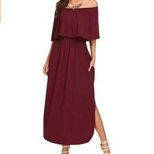 Off shoulder maxi dress. NWT.